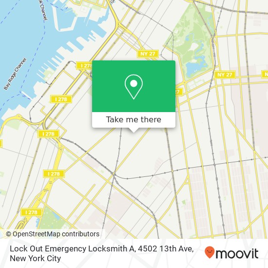 Mapa de Lock Out Emergency Locksmith A, 4502 13th Ave