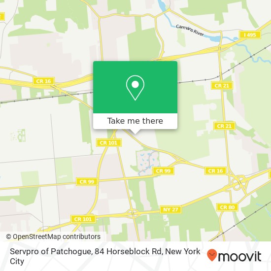 Mapa de Servpro of Patchogue, 84 Horseblock Rd