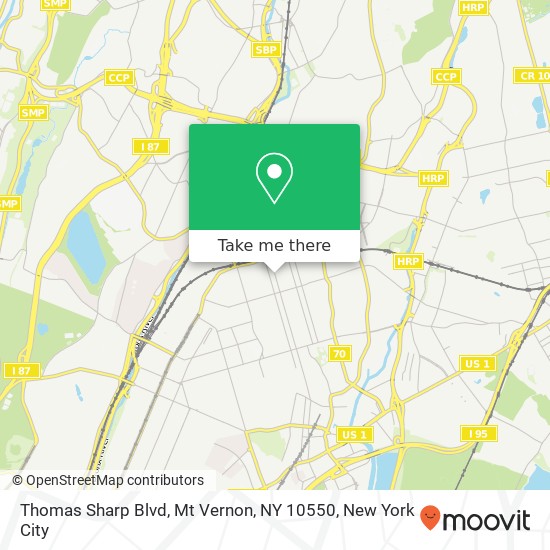 Mapa de Thomas Sharp Blvd, Mt Vernon, NY 10550