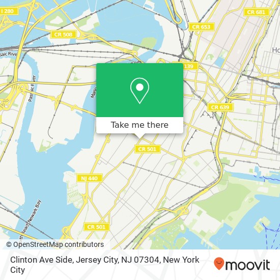 Clinton Ave Side, Jersey City, NJ 07304 map