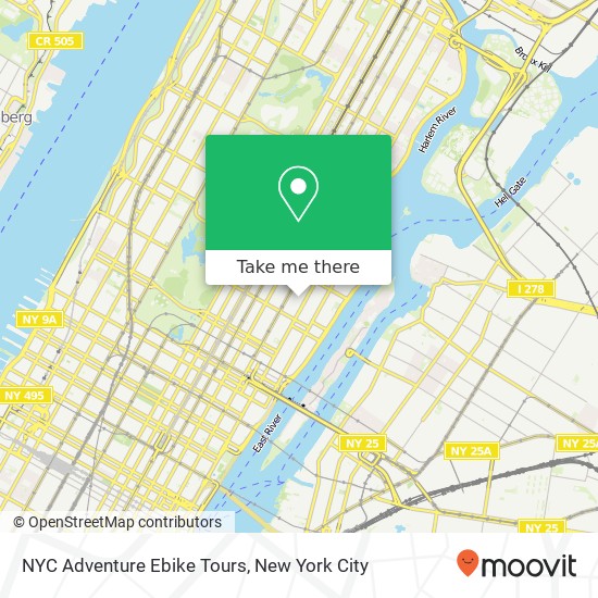 Mapa de NYC Adventure Ebike Tours