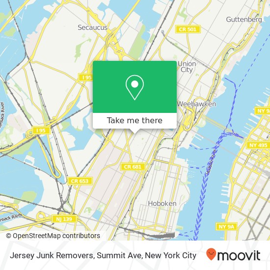 Jersey Junk Removers, Summit Ave map