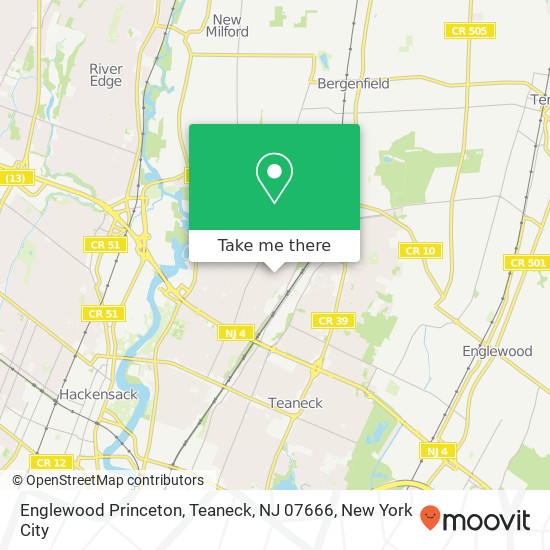 Mapa de Englewood Princeton, Teaneck, NJ 07666