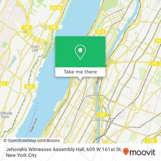 Mapa de Jehovah's Witnesses Assembly Hall, 609 W 161st St