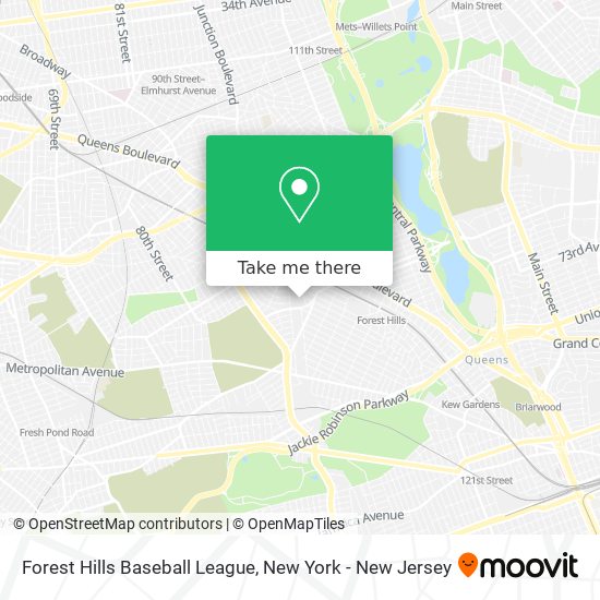 Forest Hills Baseball League map
