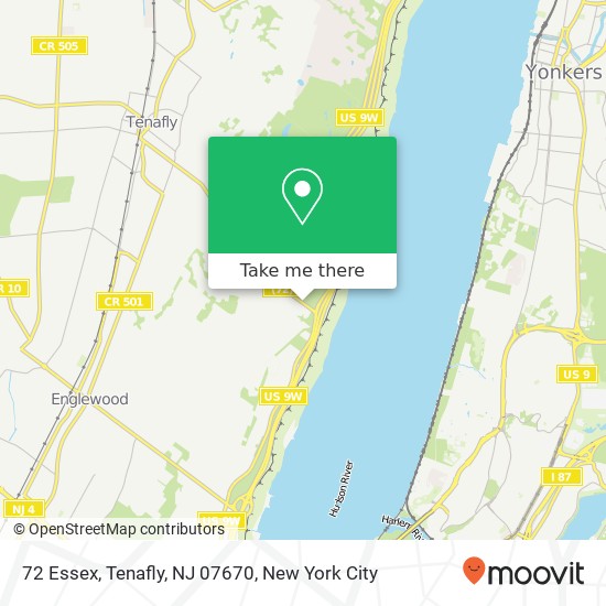 Mapa de 72 Essex, Tenafly, NJ 07670