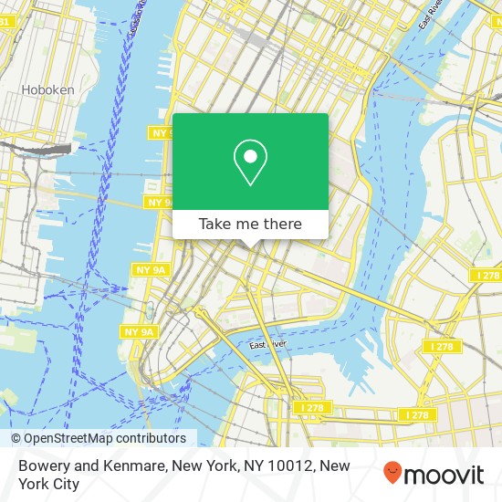 Bowery and Kenmare, New York, NY 10012 map