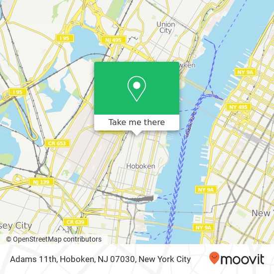 Mapa de Adams 11th, Hoboken, NJ 07030
