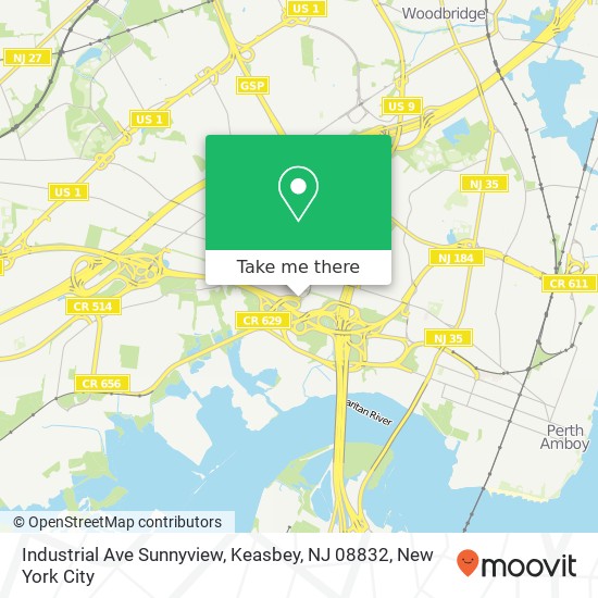 Mapa de Industrial Ave Sunnyview, Keasbey, NJ 08832