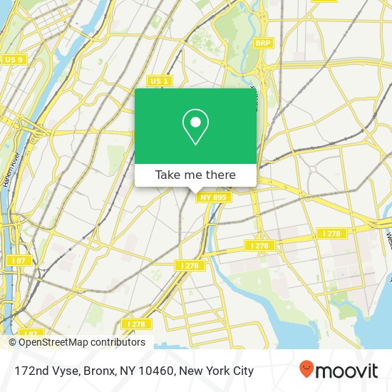 Mapa de 172nd Vyse, Bronx, NY 10460