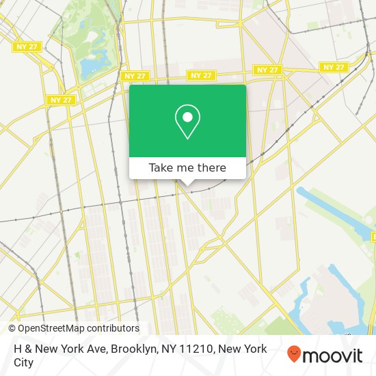 H & New York Ave, Brooklyn, NY 11210 map