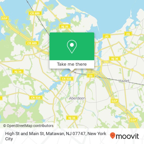 Mapa de High St and Main St, Matawan, NJ 07747