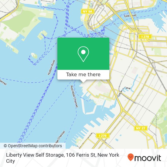 Mapa de Liberty View Self Storage, 106 Ferris St