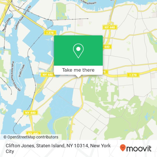 Mapa de Clifton Jones, Staten Island, NY 10314