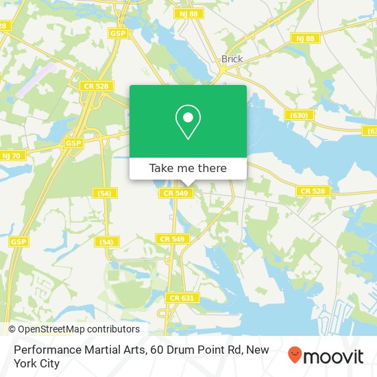 Mapa de Performance Martial Arts, 60 Drum Point Rd