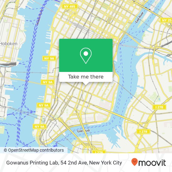 Gowanus Printing Lab, 54 2nd Ave map