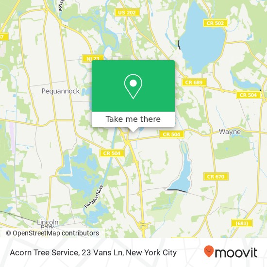 Mapa de Acorn Tree Service, 23 Vans Ln