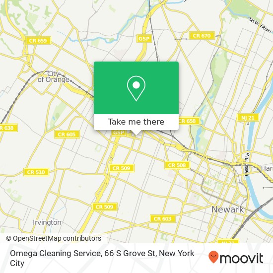Mapa de Omega Cleaning Service, 66 S Grove St