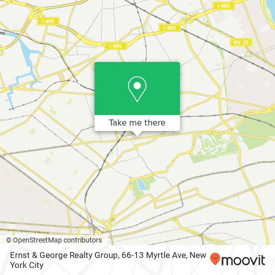 Mapa de Ernst & George Realty Group, 66-13 Myrtle Ave