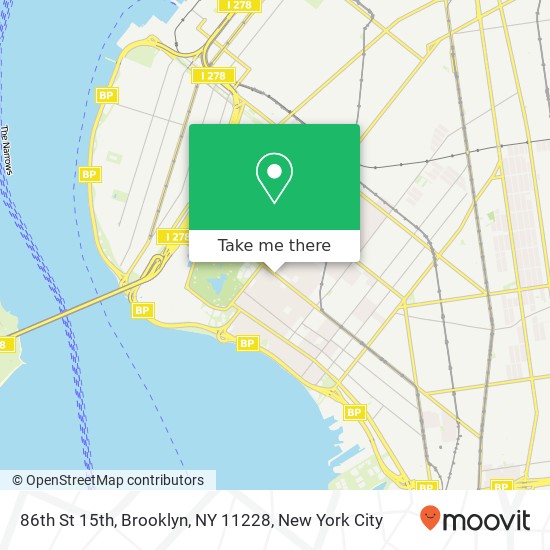 Mapa de 86th St 15th, Brooklyn, NY 11228