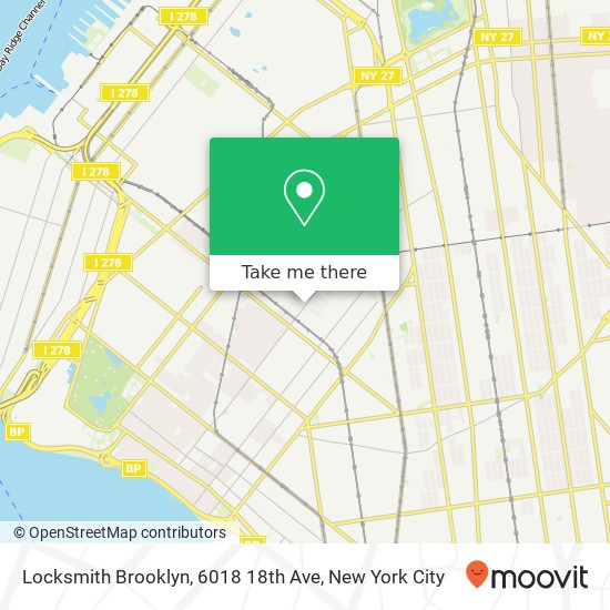 Mapa de Locksmith Brooklyn, 6018 18th Ave