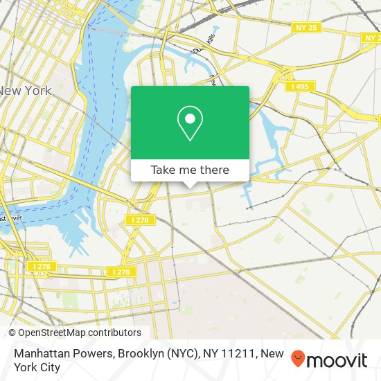 Mapa de Manhattan Powers, Brooklyn (NYC), NY 11211