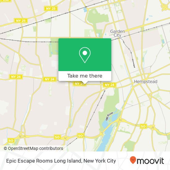 Epic Escape Rooms Long Island map