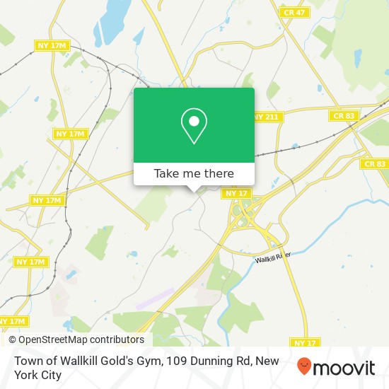 Town of Wallkill Gold's Gym, 109 Dunning Rd map