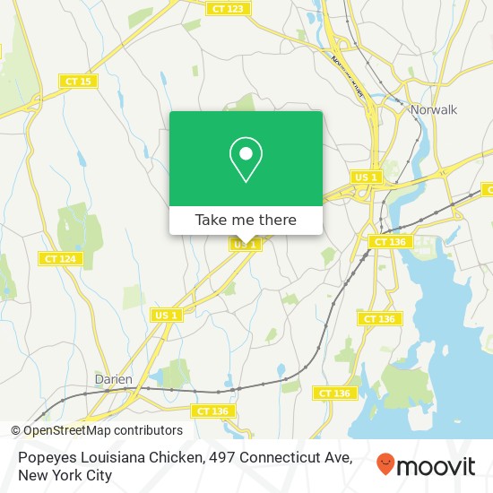 Popeyes Louisiana Chicken, 497 Connecticut Ave map