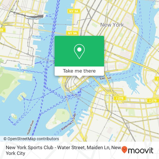 Mapa de New York Sports Club - Water Street, Maiden Ln