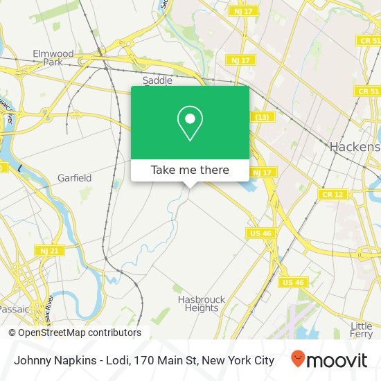 Johnny Napkins - Lodi, 170 Main St map