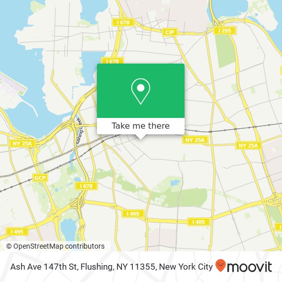 Ash Ave 147th St, Flushing, NY 11355 map