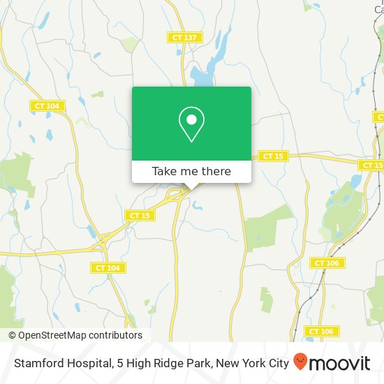 Mapa de Stamford Hospital, 5 High Ridge Park