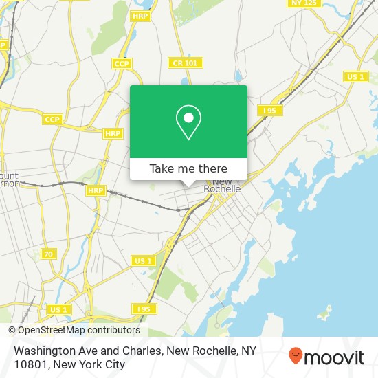 Washington Ave and Charles, New Rochelle, NY 10801 map