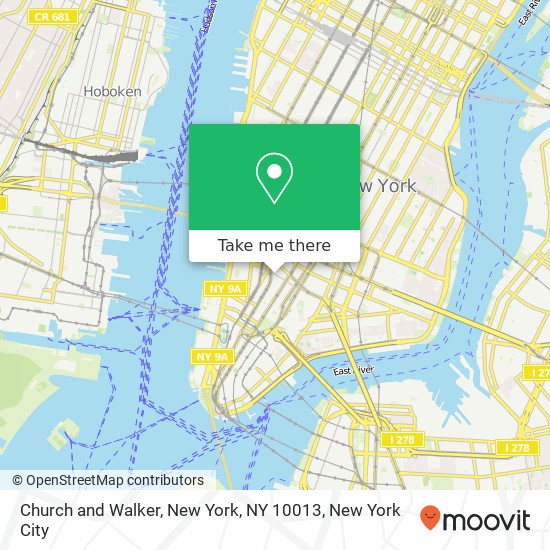 Church and Walker, New York, NY 10013 map