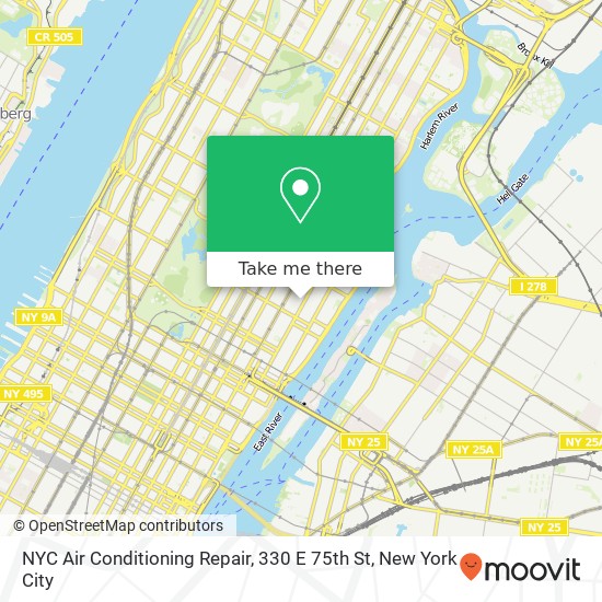 Mapa de NYC Air Conditioning Repair, 330 E 75th St
