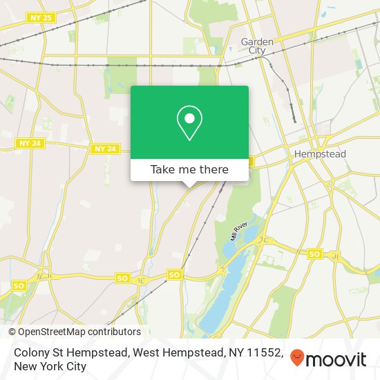 Mapa de Colony St Hempstead, West Hempstead, NY 11552