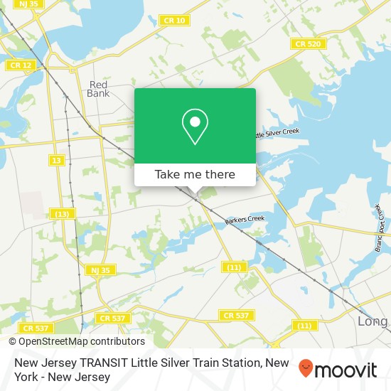 Mapa de New Jersey TRANSIT Little Silver Train Station