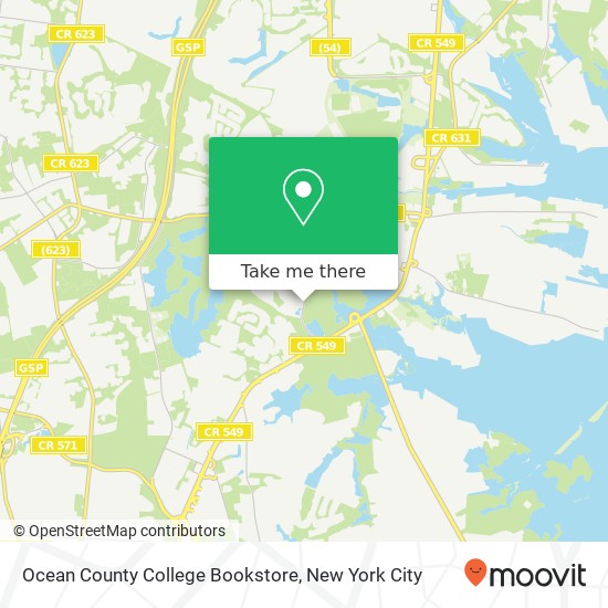Ocean County College Bookstore map