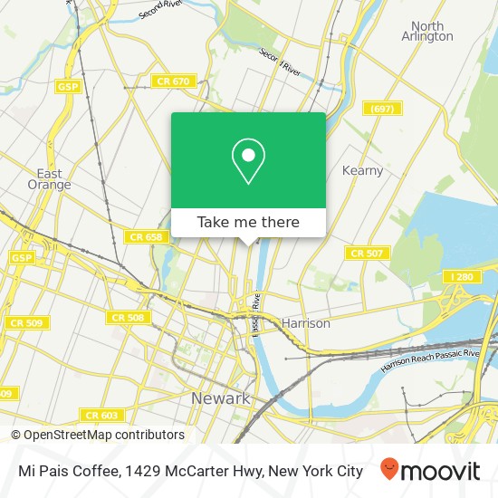 Mapa de Mi Pais Coffee, 1429 McCarter Hwy