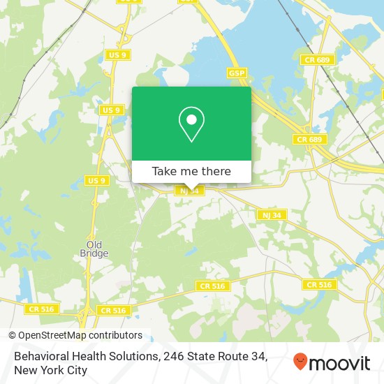 Behavioral Health Solutions, 246 State Route 34 map