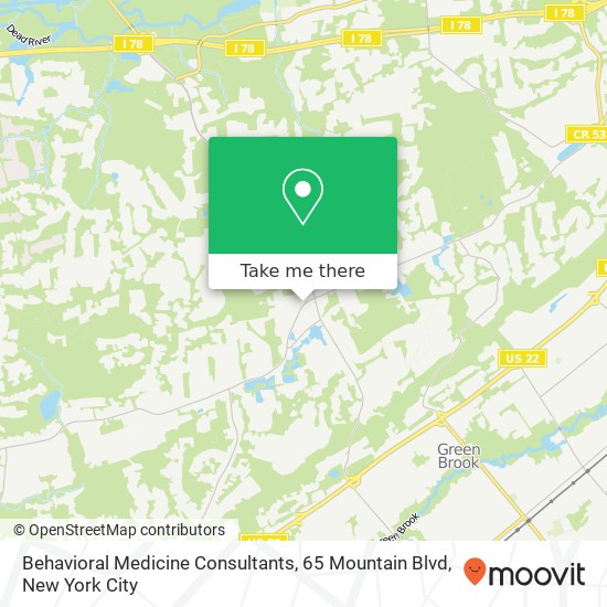 Mapa de Behavioral Medicine Consultants, 65 Mountain Blvd