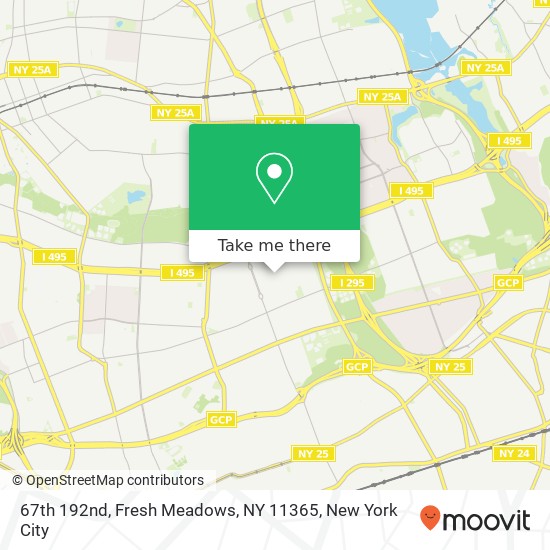 Mapa de 67th 192nd, Fresh Meadows, NY 11365
