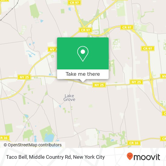 Mapa de Taco Bell, Middle Country Rd
