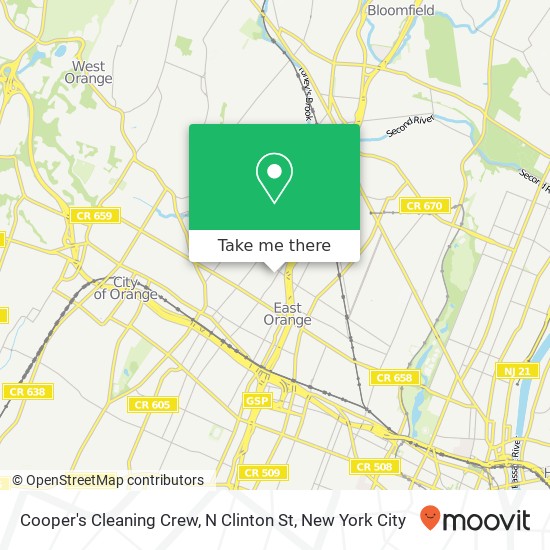 Mapa de Cooper's Cleaning Crew, N Clinton St