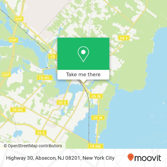 Mapa de Highway 30, Absecon, NJ 08201