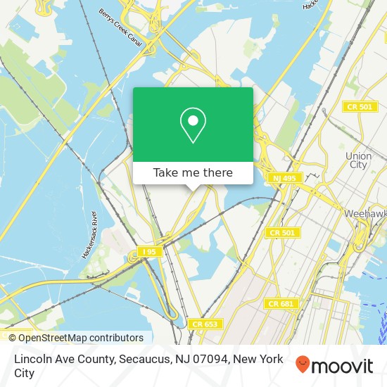 Lincoln Ave County, Secaucus, NJ 07094 map