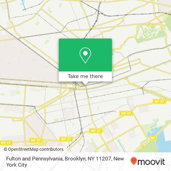 Fulton and Pennsylvania, Brooklyn, NY 11207 map