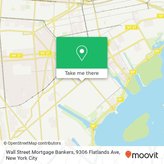 Mapa de Wall Street Mortgage Bankers, 9306 Flatlands Ave