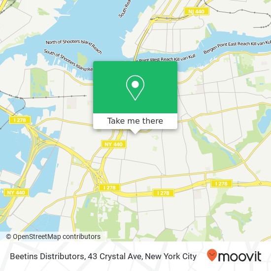 Beetins Distributors, 43 Crystal Ave map